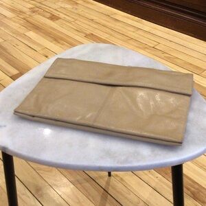 Beige Leather Clutch